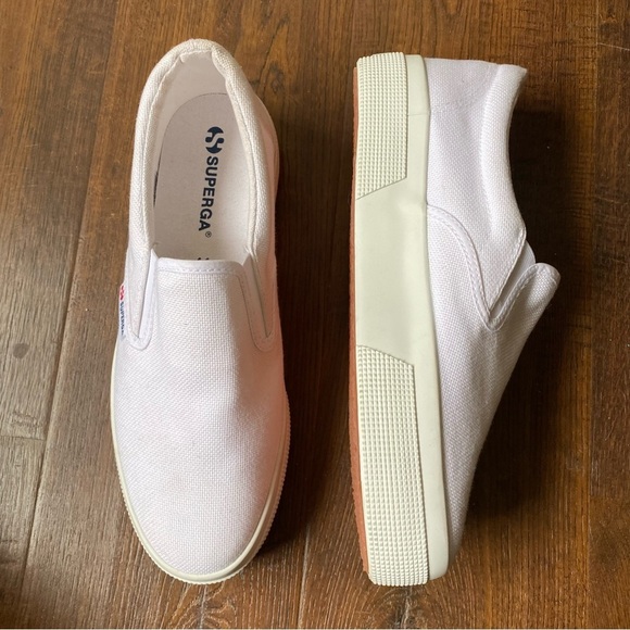 Superga Slip On Platform Classic White Slip-On Sneakers SZ 9.5(41) ✨Like New✨ - Picture 3 of 14